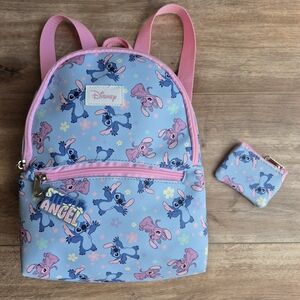 Disney Kids' Lilo & Stitch Pink and Blue Mini Backpack Stitch & Angel